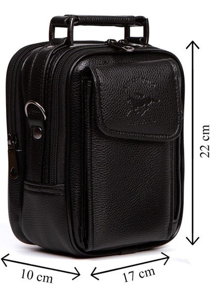 Erkek Mekanizmalı Cüzdan ve Deri Çelik Kasalı Kapaklı Omuz ve El Çantası (17X22CM) TUL513 - Siyah fırsatları