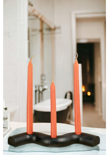Şamdan Mumluk Siyah Tealight Ve Şamdan Mum Uyumlu Model 14