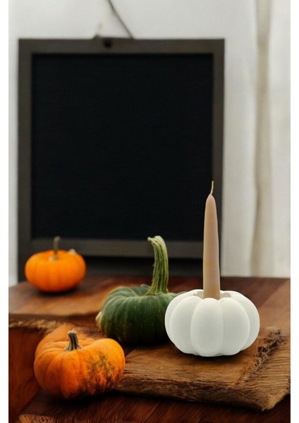 Mumluk Şamdan Tealight ve Ince Mum Uyumlu Kabak Model