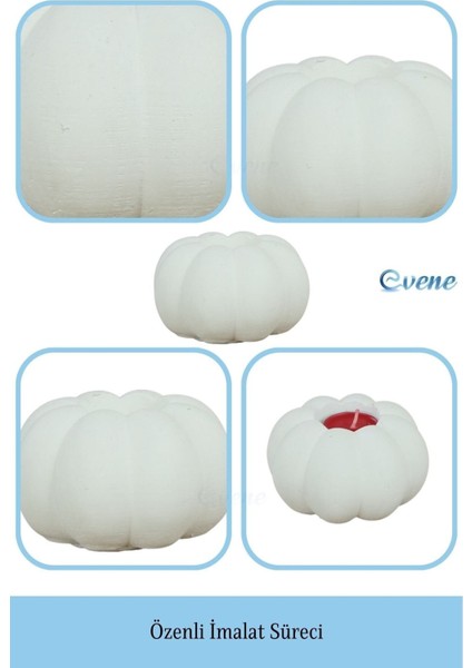 Mumluk Şamdan Tealight ve Ince Mum Uyumlu Kabak Model