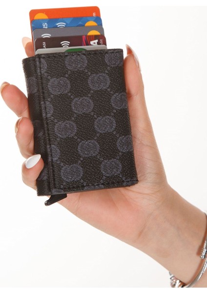 Rfıd Otomatik Çekim Koruyucu Mekanizmalı Kağıt Para Bölmeli Hediyelik Kartlık Cüzdan TUL604 - Siyah fiyatları