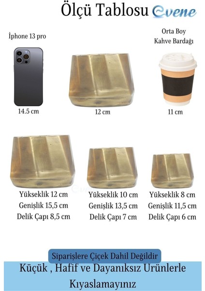 Saksı Çiçek Kaktüs Saksısı Lüx 15 cm Kalın Çizgi Desenli 3'lü Set Çiçeklik