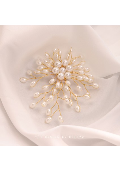 Yeni Moda Zirkonya Inci Küpeler Fransız Niş Retro Hafif Lüks Küpeler ve Broşlar Sınıf Dekorasyonu (Yurt Dışından)