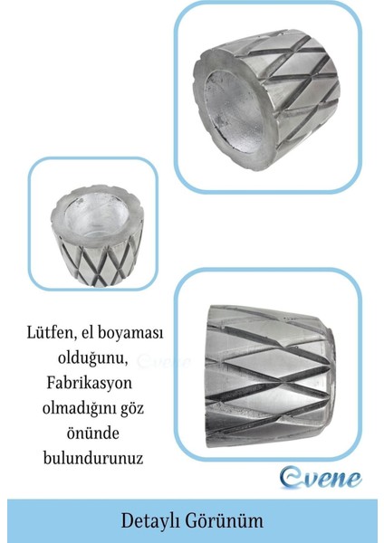 Saksı Çiçek Kaktüs Saksısı Lüx 15 cm Baklava Desenli 3'lü Set Çiçeklik