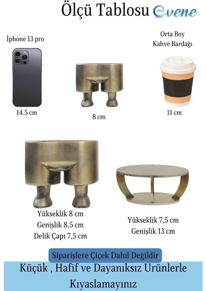 Ahşap Ayaklı Beton Saksı Dekoratif 1 Adet Pantolon Model
