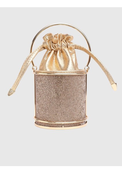 Doolin Altın Renk Taşlı Kadın Porftöy Çanta