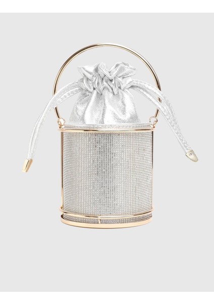 Doolin Gümüş Renk Taşlı Kadın Portföy Çanta