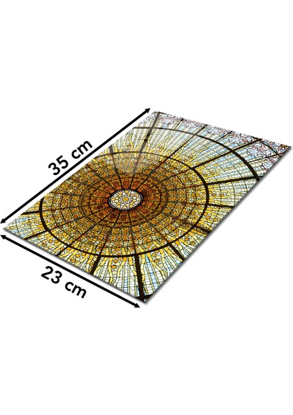 Renkli Soyut Vitray Cam Kesme Tahtası, Silikon Ayaklı, Isıya Kırılmaya Dayanıklı Sunum Kesim Tablası fiyatları
