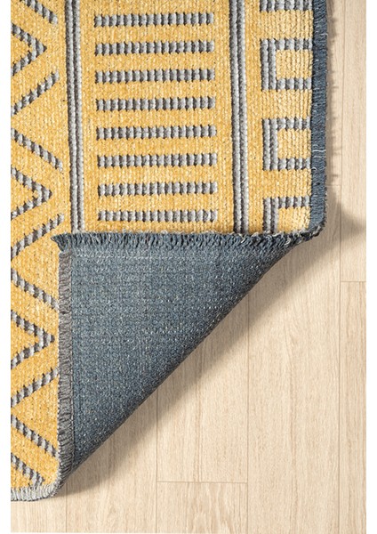 Ares Hardal Gri Halı Yıkanabilir Kaymaz Taban Şönil Kilim Dokuma Pamuk Taban Kilim NV16 80 x 150 cm modelleri