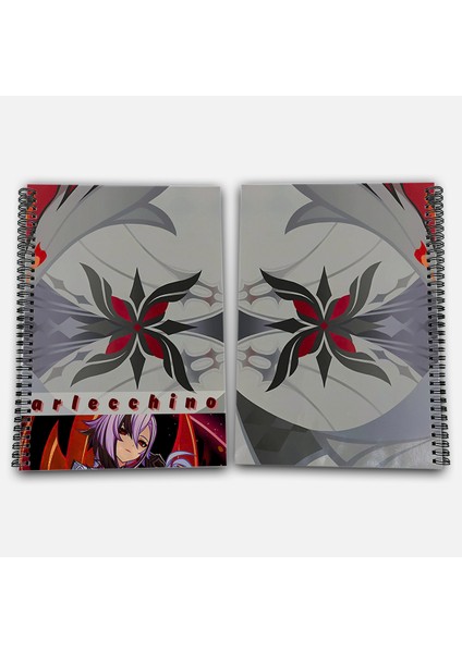 Genshin Impact Arlecchino Kareli A4 Okul Defteri 72 Yaprak