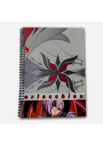 Genshin Impact Arlecchino Kareli A4 Okul Defteri 72 Yaprak fiyatları