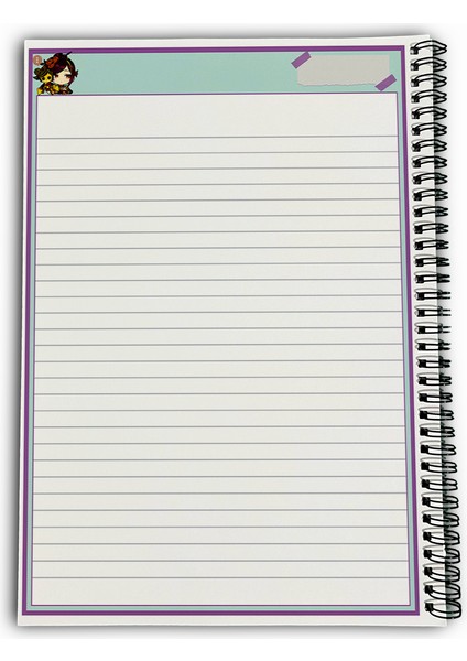 Genshin Impact Chiori Çizgili A4 Okul Defteri 72 Yaprak indirimleri