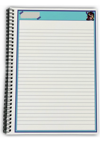 Genshin Impact Chasca Çizgili A4 Okul Defteri 72 Yaprak