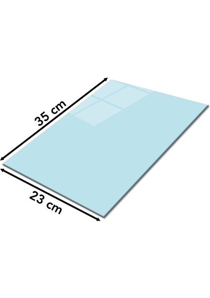 Buz Mavisi Rengi Cam Kesme Tahtası, Silikon Ayaklı, Isıya Kırılmaya Dayanıklı, Sunum Kesim Tablası fiyatları