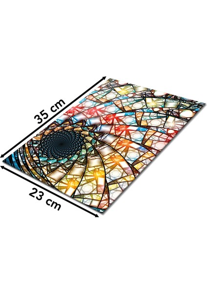 Renkli Vitray Cam Kesme Tahtası, Silikon Ayaklı, Isıya Kırılmaya Dayanıklı, Sunum Kesim Tablası fiyatları