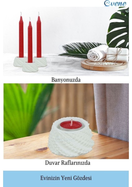 Mumluk Şamdan Tealight ve Ince Mum Uyumlu Ejderha Yumurtası Model