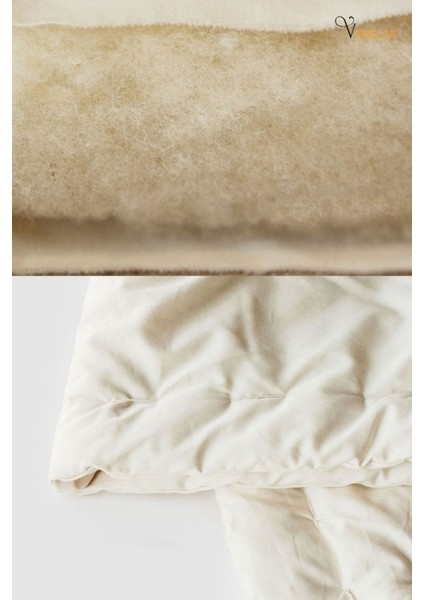 Tek Kişilik Yün Yorgan ve 1500 gr Yün Yastık Serin Tutucu Terletmeyen Uyku Seti Organik Yün