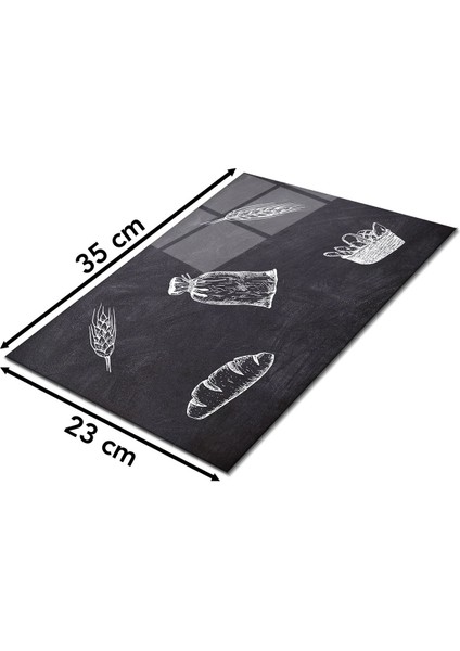 Retro Kara Tahta Cam Kesme Tahtası , Silikon Ayaklı, Isıya Kırılmaya Dayanıklı, Sunum Kesim Tablası fiyatları