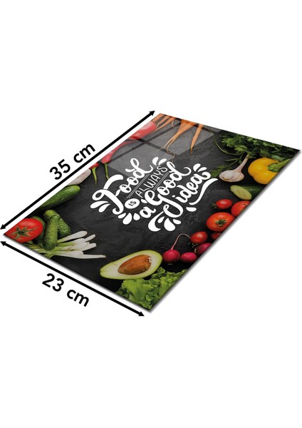Food Always Good Idea Cam Kesme Tahtası Silikon Ayaklı Isıya Kırılmaya Dayanıklı Sunum Kesim Tablası fiyatları