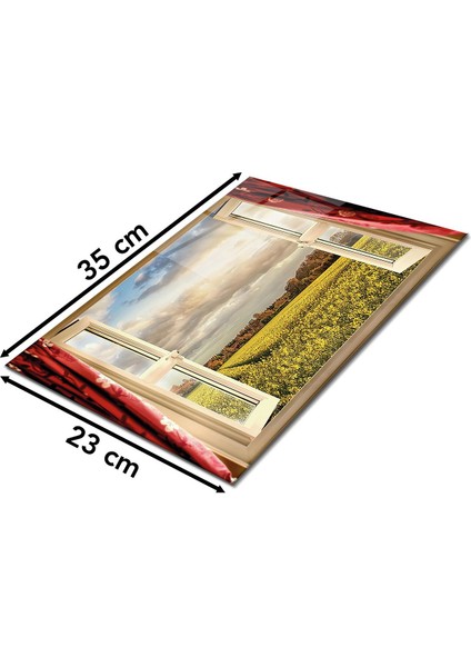 Kırlara Açılan Pencere Cam Kesme Tahtası , Silikon Ayaklı, Kırılmaya Dayanıklı, Sunum Kesim Tablası fiyatları