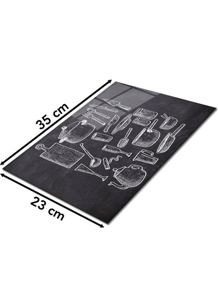Kara Tahta Mutfak Ürünleri Cam Kesme Tahtası Silikon Ayaklı Isıya Kırılmaya Dayanıklı, Sunum Tablası fiyatları