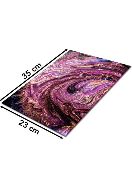 Mor Gold Simli Cam Kesme Tahtası, Silikon Ayaklı, Isıya Kırılmaya Dayanıklı, Sunum Kesim Tablası fiyatları