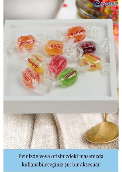 Şekerlik Sunumluk Drajelik Dekoratif Tabak Dörtgen Model