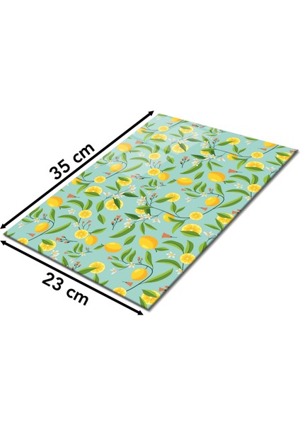 Limon Dalları Cam Kesme Tahtası, Silikon Ayaklı, Isıya Kırılmaya Dayanıklı, Sunum Kesim Tablası fiyatları