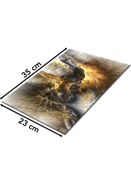 Altın Kaos Kozmik Fırtına Cam Kesme Tahtası , Silikon Ayaklı, Kırılmaya Dayanıklı, Sunum Tablası fiyatları