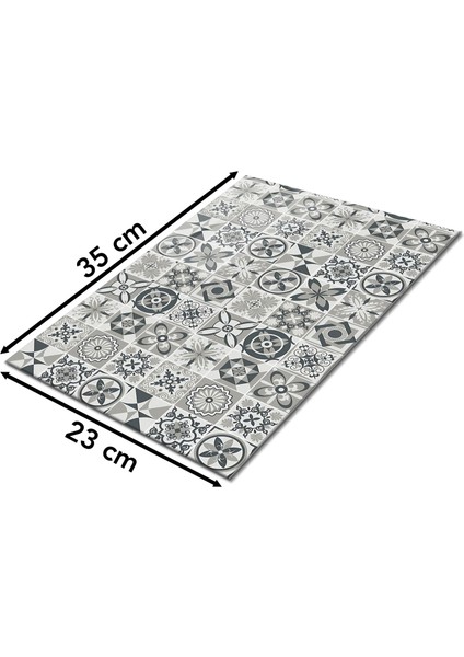 Gri Seramik Desen Cam Kesme Tahtası, Silikon Ayaklı, Isıya Kırılmaya Dayanıklı, Sunum Kesim Tablası fiyatları