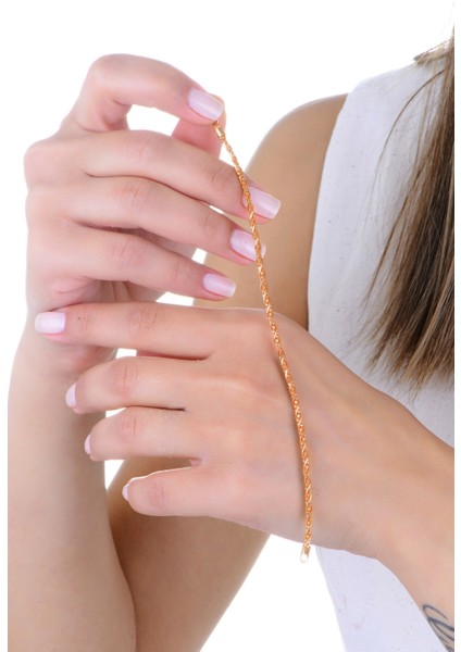 Gümüş Rose Top Zincir Detaylı Burgulu Italyan Bileklik SGTL12943ROSE modelleri