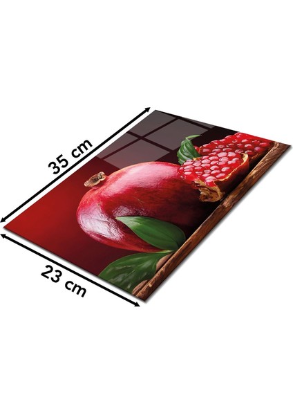 Kıpkırmızı Nar Cam Kesme Tahtası , Silikon Ayaklı, Isıya Kırılmaya Dayanıklı, Sunum Kesim Tablası fiyatları