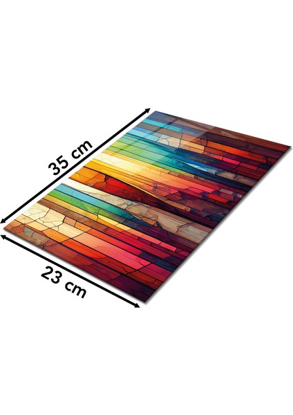 Renkli Vitray Desen Cam Kesme Tahtası, Silikon Ayaklı, Isıya Kırılmaya Dayanıklı Sunum Kesim Tablası fiyatları