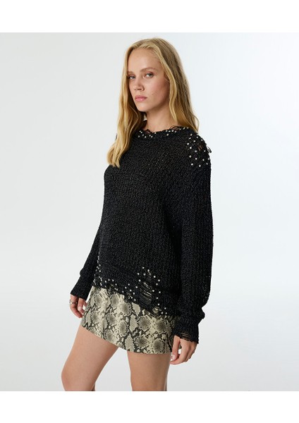 Strass Taş Işlemeli Kazak TW6250050153001 modelleri