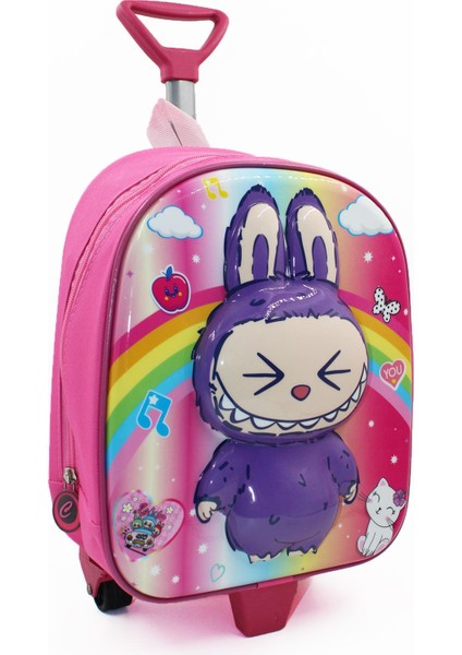 Labubu Çekçekli Anaokulu Çantası + Suluk - Çocuk Çanta - Kreş Çantası - Labubu Çanta fiyatları