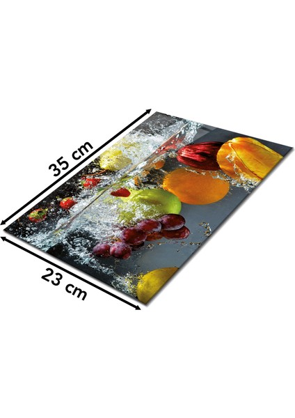 Suyun Içinde Meyve Cam Kesme Tahtası, Silikon Ayaklı, Isıya Kırılmaya Dayanıklı, Sunum Kesim Tablası fiyatları