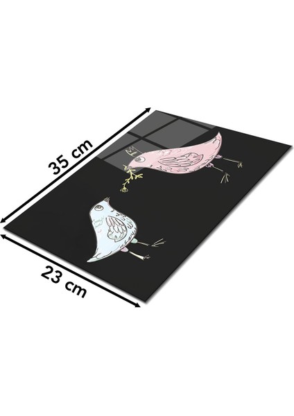 Anne ve Yavru Kuş Cam Kesme Tahtası , Silikon Ayaklı, Isıya Kırılmaya Dayanıklı, Sunum Kesim Tablası fiyatları