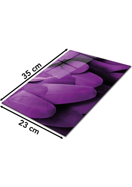 Mor Kuş Tüyleri Cam Kesme Tahtası, Silikon Ayaklı, Isıya Kırılmaya Dayanıklı ,sunum Kesme Tablası fiyatları