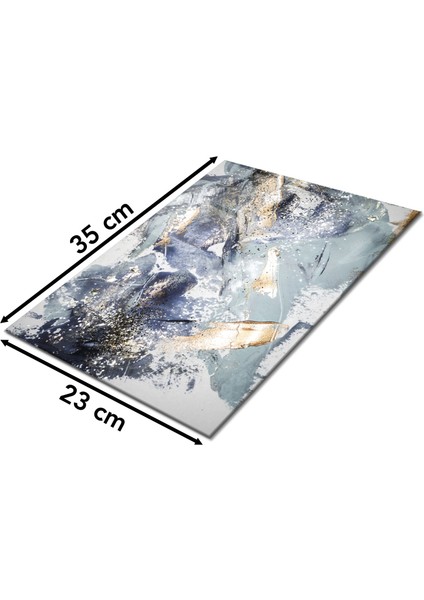 Gri Renk Soyut Cam Kesme Tahtası, Silikon Ayaklı, Isıya Kırılmaya Dayanıklı, Sunum Kesim Tablası fiyatları