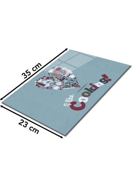 I Like Cooking Cam Kesme Tahtası , Silikon Ayaklı, Isıya Kırılmaya Dayanıklı, Sunum Kesim Tablası fiyatları