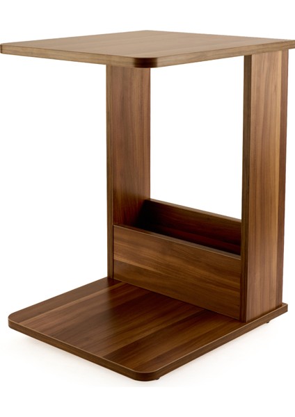 Sigma Tekerlekli C Sehpa - Ceviz - 60 cm