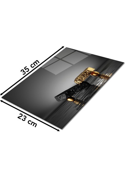 Siyah Gold Taş Denge Cam Kesme Tahtası, Silikon Ayaklı Isıya Kırılmaya Dayanıklı Sunum Kesim Tablası fiyatları