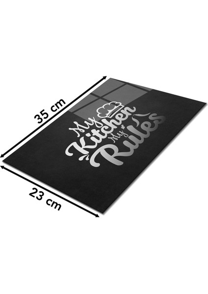 My Kitchen My Rules Cam Kesme Tahtası Silikon Ayaklı, Isıya Kırılmaya Dayanıklı Sunum Kesim Tablası fiyatları