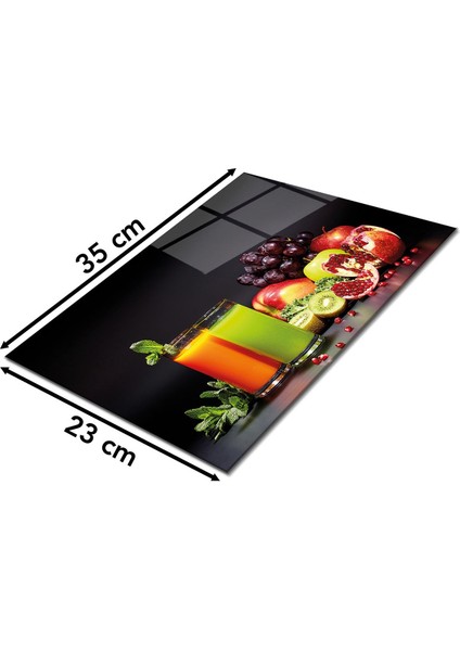 Meyve ve Meyve Suları Cam Kesme Tahtası , Silikon Ayaklı, Kırılmaya Dayanıklı, Sunum Kesim Tablası fiyatları