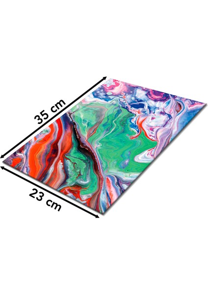 Soyut Renkli Suluboya Cam Kesme Tahtası, Silikon Ayaklı, Isıya Kırılmaya Dayanıklı, Sunum Tablası fiyatları