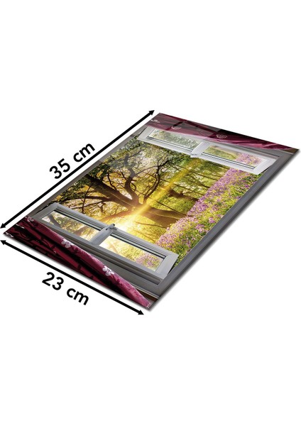 Doğaya Açılan Pencere Cam Kesme Tahtası , Silikon Ayaklı, Isıya Kırılmaya Dayanıklı, Sunum Tablası fiyatları