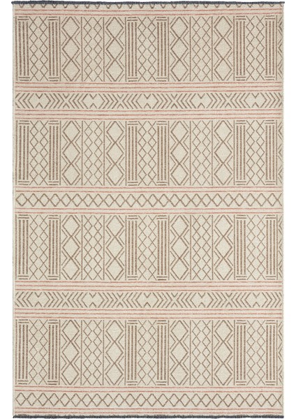 Ares Kemik Bej Halı Yıkanabilir Kaymaz Taban Şönil Kilim Dokuma Pamuk Taban Kilim NV17 80 x 300 cm fiyatları