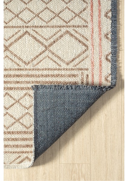 Ares Kemik Bej Halı Yıkanabilir Kaymaz Taban Şönil Kilim Dokuma Pamuk Taban Kilim NV17 80 x 300 cm modelleri