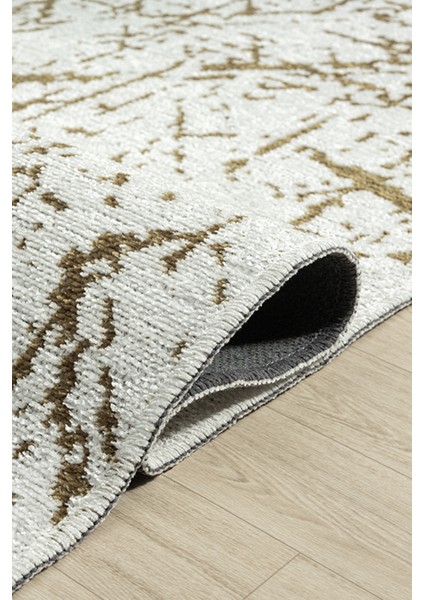 Ares Krem Gold Halı Yıkanabilir Kaymaz Taban Şönil Kilim Dokuma Pamuk Taban Kilim NV33 100 x 200 cm fırsatları