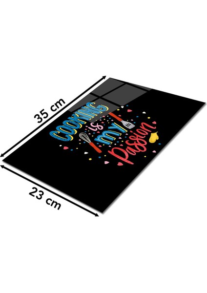 Cooking Is My Possion Cam Kesme Tahtası Silikon Ayaklı Isıya Kırılmaya Dayanıklı Sunum Kesim Tablası fiyatları